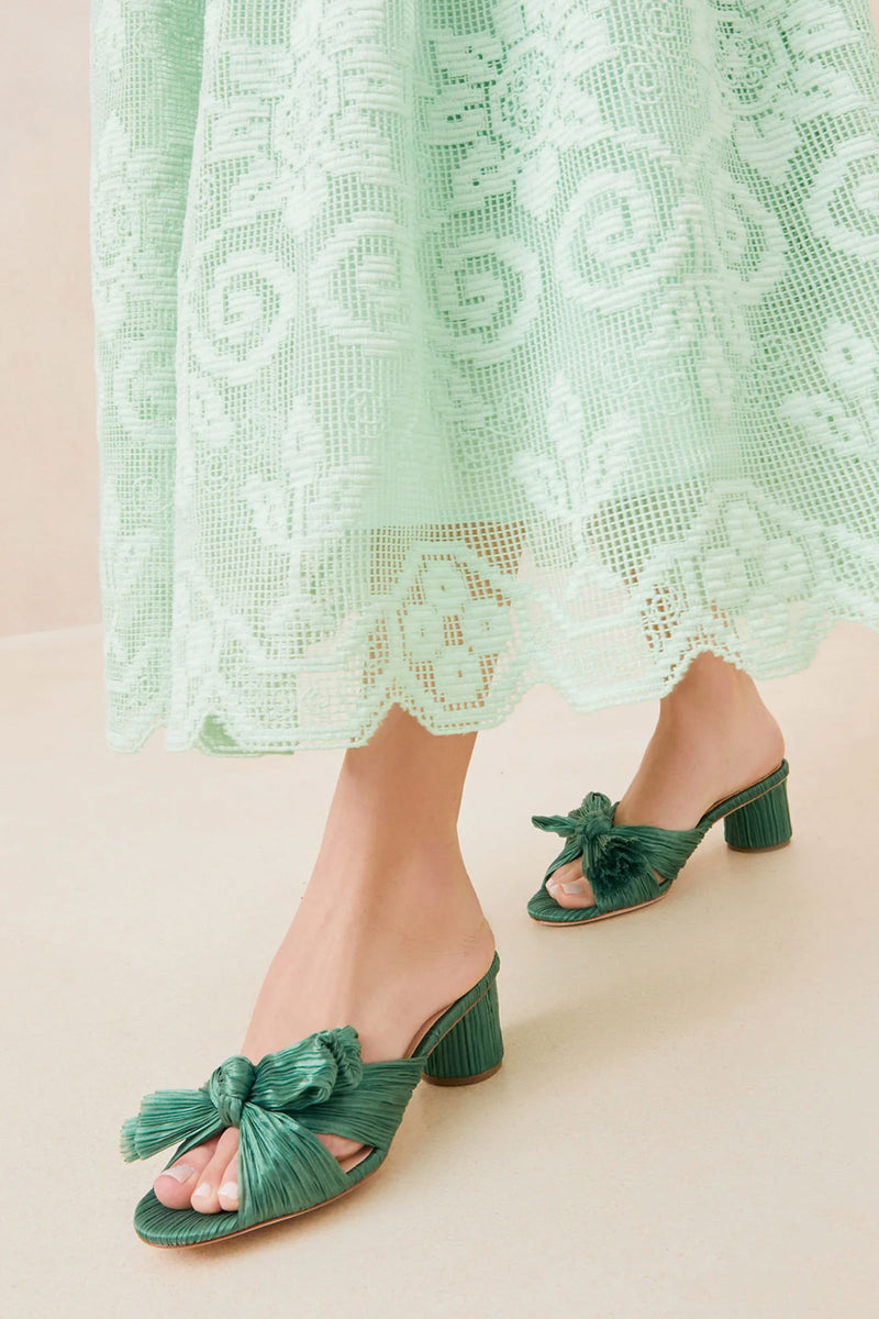 Loeffler Randall in Emilia Pleated Knot Mule in Sage