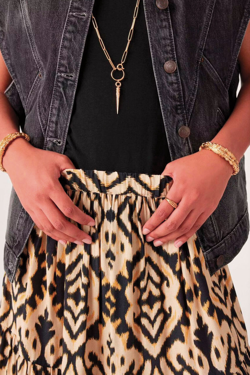 BA&SH Licoli Bohemian Style Skirt in Yellow