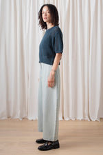 Ali Golden Open Knit T-Shirt in Deep Teal