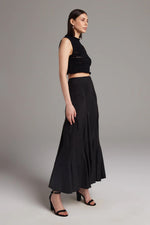 Voz Flamme Knit Crop Top in Black