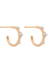 Valley Rose 14k Gold Mini Orion's Belt Diamond Hoop Earrings