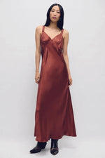 Silk Laundry Deco Ruched Dress in Canyon
