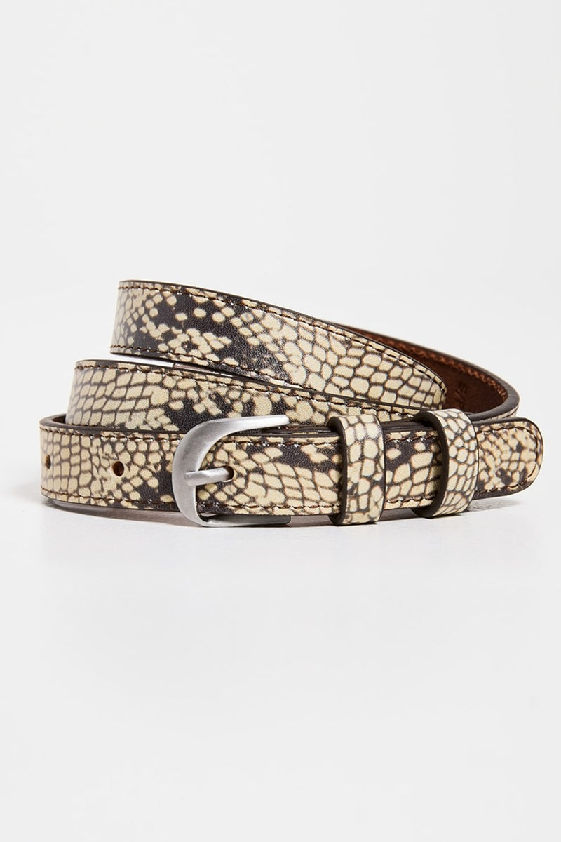 Frame Petit Twist Buckle Belt in Multi Butter Snake Print