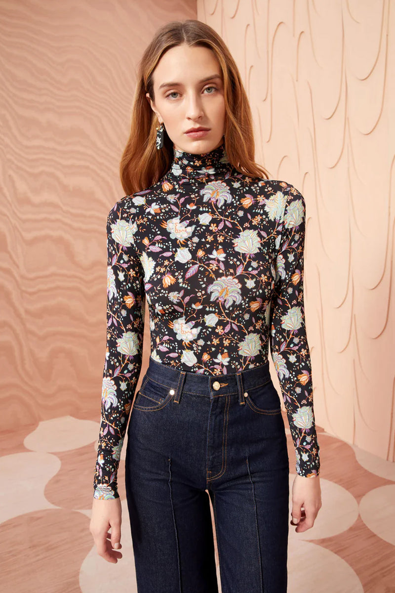 Ulla Johnson Aurelia Turtleneck Top in Nuit