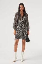 Ba&sh Fiona Long Sleeve Fiona Dress in Noir Floral