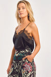 Caballero Gia Black Lace Trim Tank