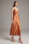 Voz V-Neck Slip Dress in Terracotta