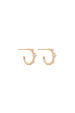 Valley Rose 14k Gold Mini Orion's Belt Diamond Hoop Earrings
