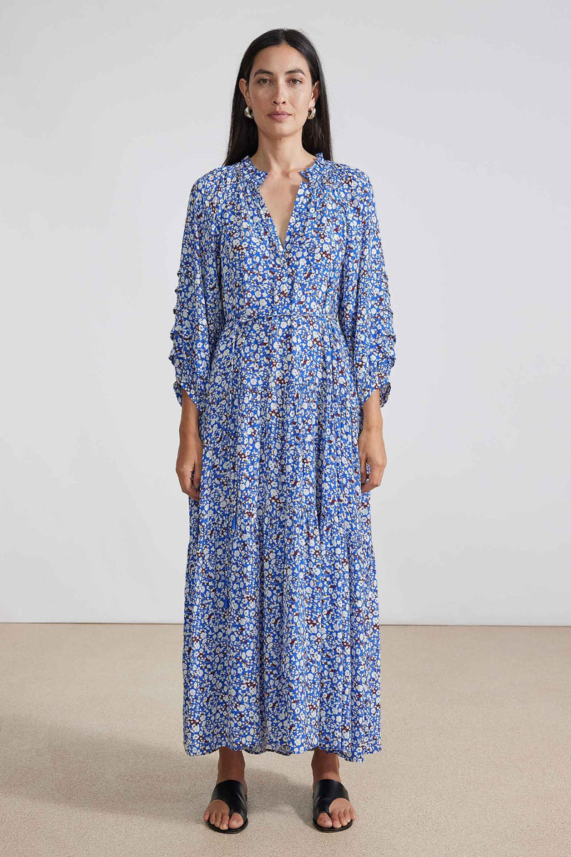 Apiece Apart Trinidad Maxi Dress in Floral Blue