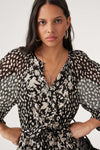 Ba&sh Fiona Long Sleeve Fiona Dress in Noir Floral