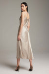 Voz V-Neck Slip Dress in Silver