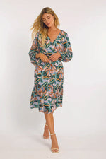 Caballero Quinn Dress in Sea Leaves