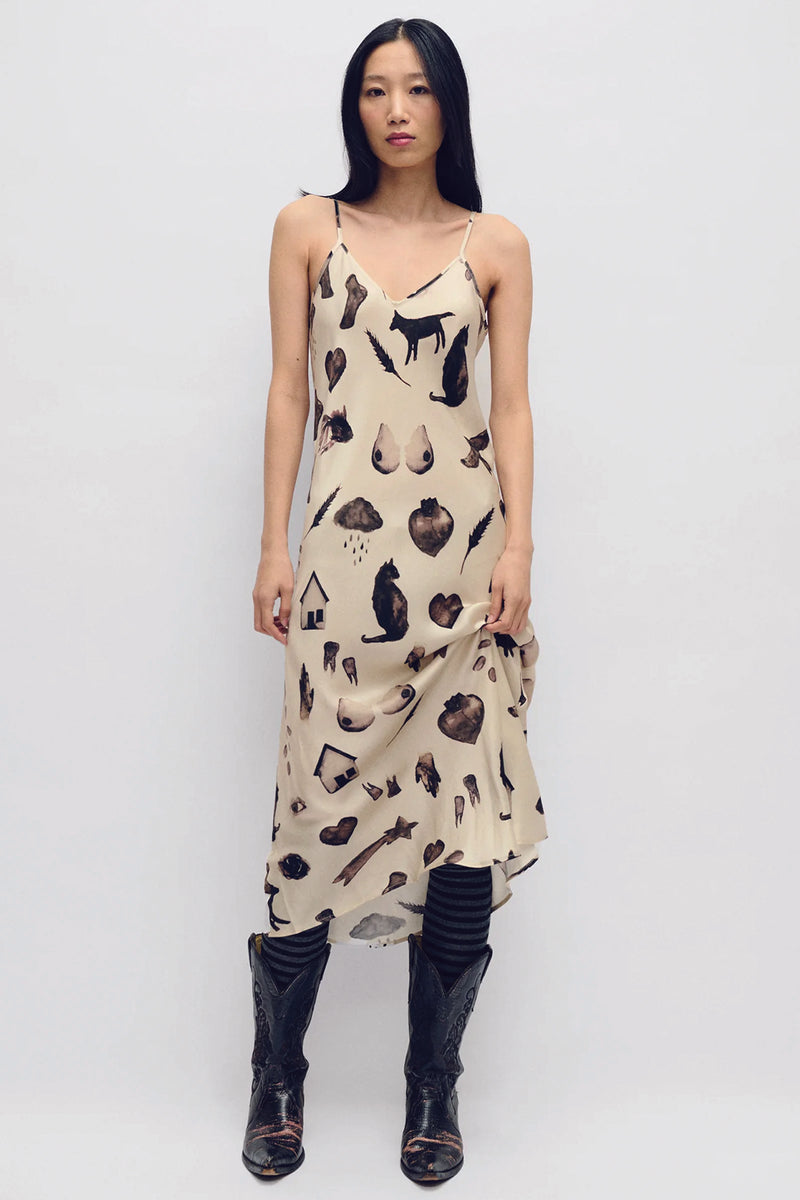 Silk Laundry 90's Slip Dress Miracles in Hazelnut