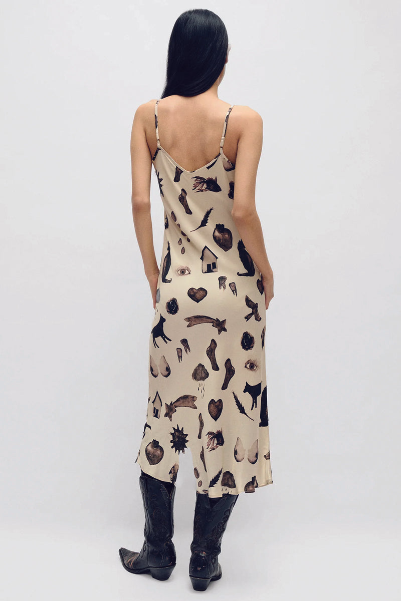 Silk Laundry 90's Slip Dress Miracles in Hazelnut