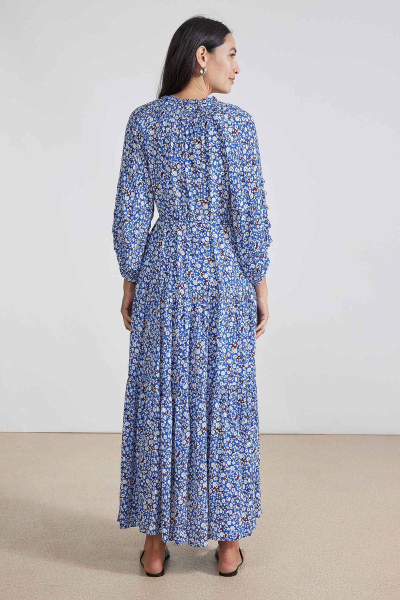 Apiece Apart Trinidad Maxi Dress in Floral Blue