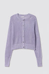 Silk Laundry Crochet Cropped Cardigan in Lilac