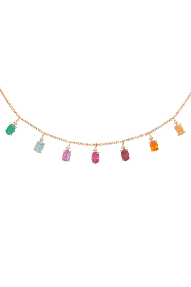 Valley Rose Rainbow Fringe Necklace