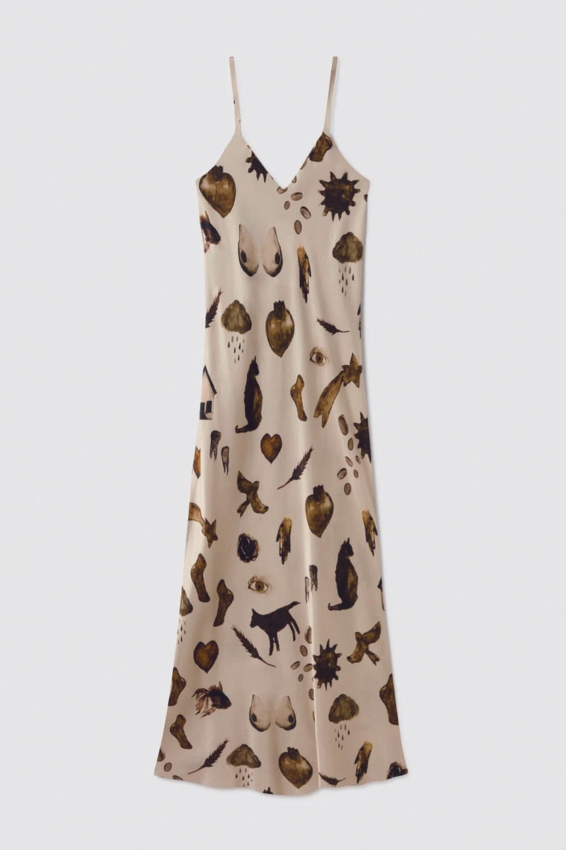Silk Laundry 90's Slip Dress Miracles in Hazelnut
