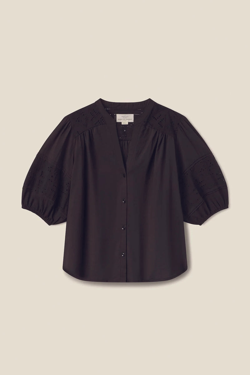 Trovata Loren Blouse in Black Handkerchief Eyelet