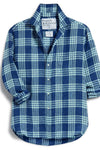 Frank and Eileen "Eileen" Button Up in Navy, Sea Foam Plaid