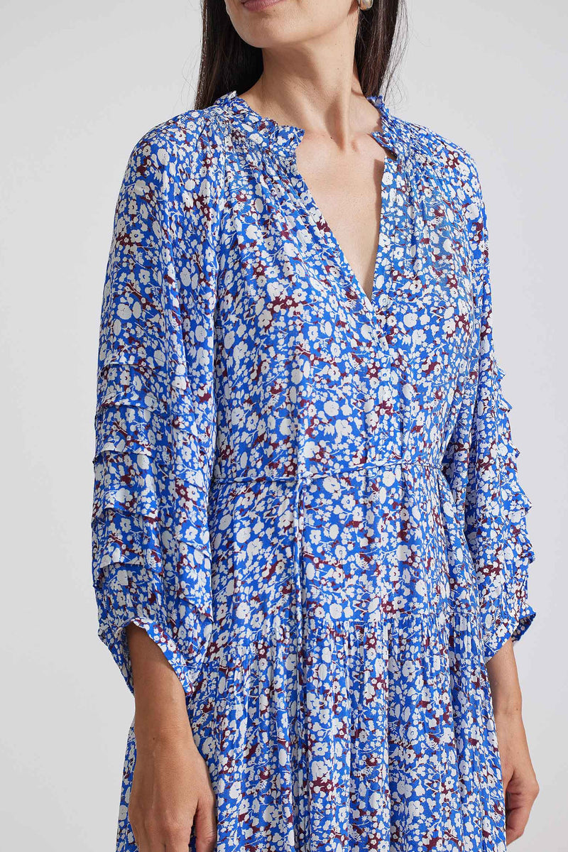 Apiece Apart Trinidad Maxi Dress in Floral Blue