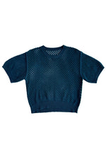 Ali Golden Open Knit T-Shirt in Deep Teal