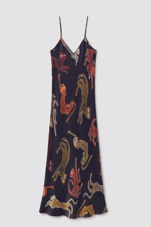 Silk Laundry 90's Slip Dress Jaguars Black