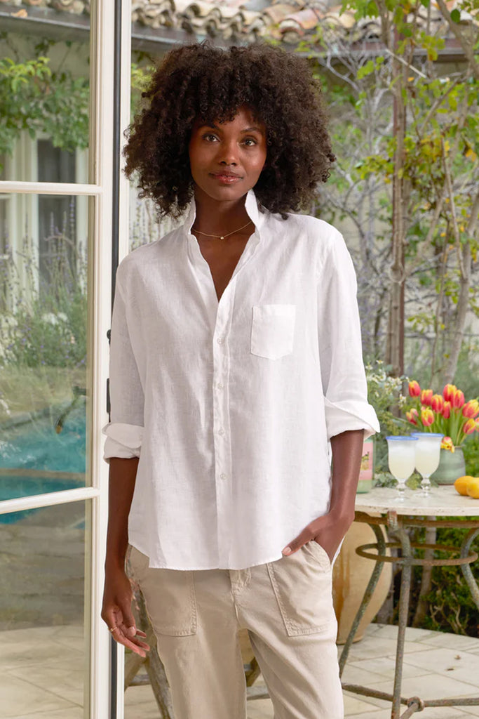 Frank and Eileen Eileen Linen Button Up in White