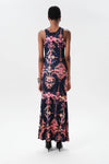 Maria Cher Ceibo Mich Midi Dressin Navy Shibori