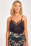 Caballero Gia Black Lace Trim Tank