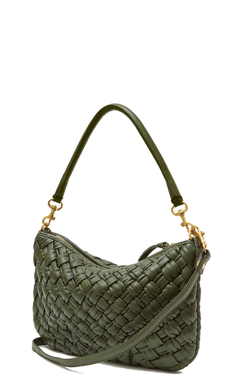 Clare V Petite Army Moyen Messenger Bag in Puffy Woven Leather
