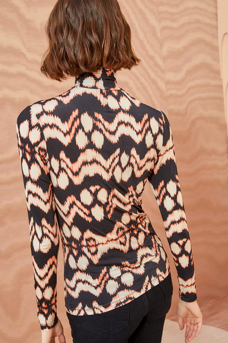Ulla Johnson Aurelia Turtleneck Top in Obsidian
