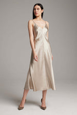 Voz V-Neck Slip Dress in Silver