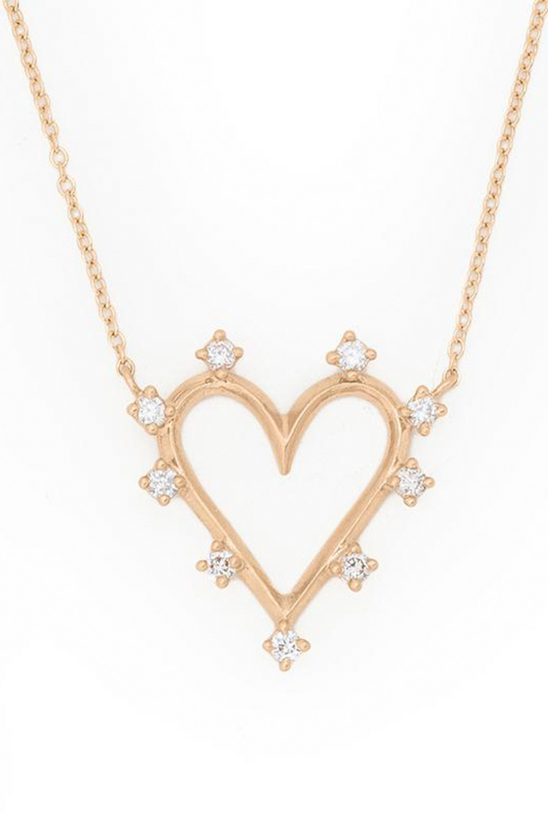 Valley Rose Halo Heart Necklace