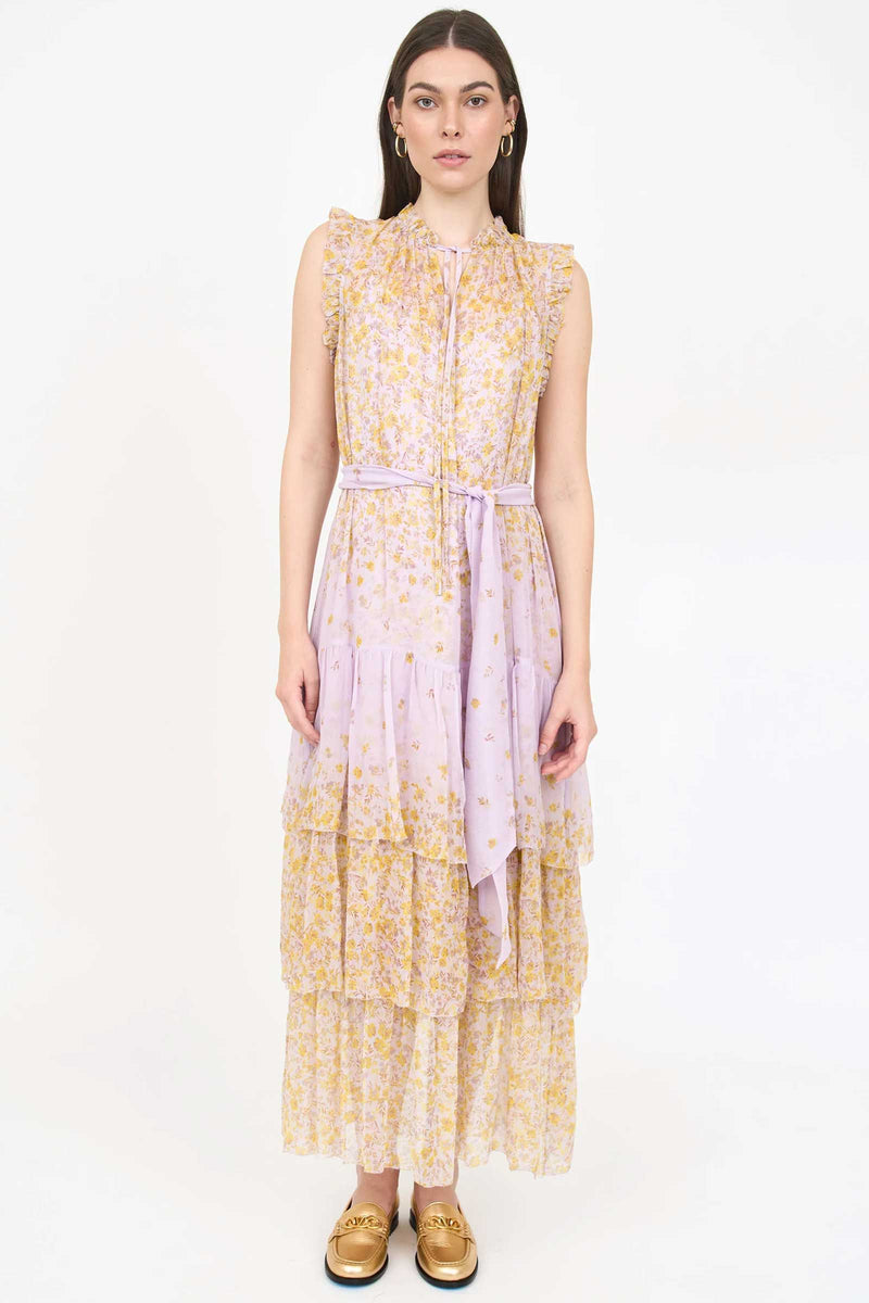 Christy Lynn Christian Dress in Falling Floral Mauve
