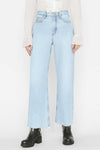 Frame Le High N Tight Wide Leg Crop Raw in Legacy Chew