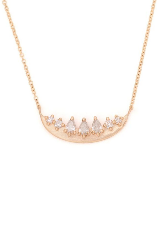 Valley Rose Astrea Crescent Necklace