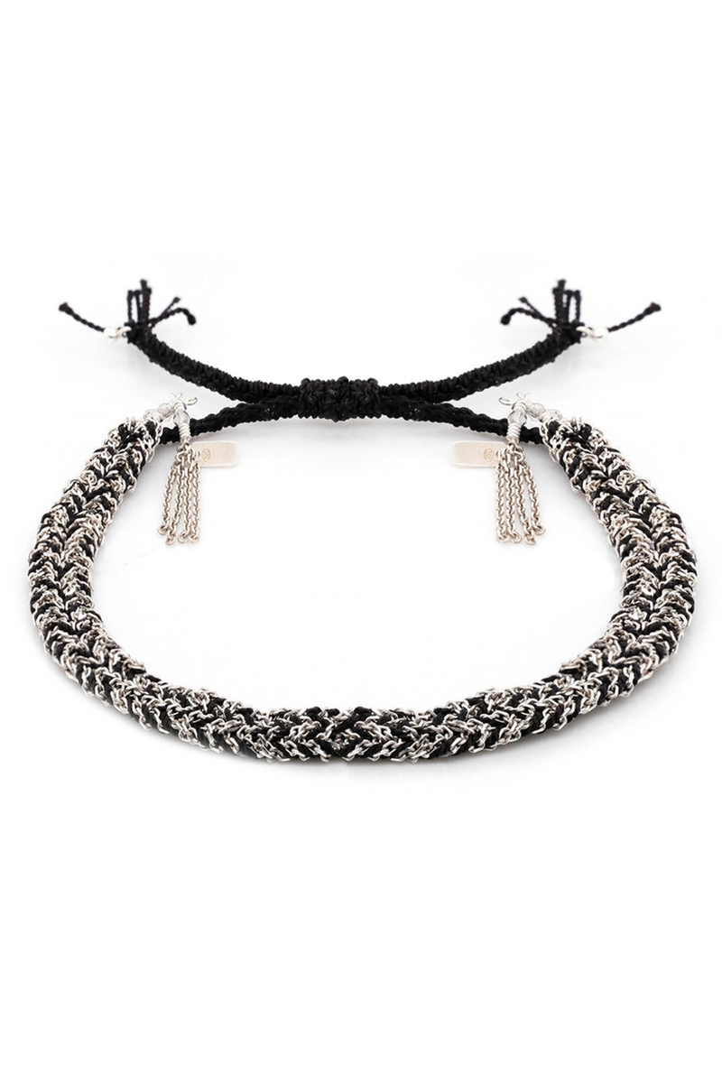 Marie Laure Chamorel Sterling Silver Bracelet in Silver and Black