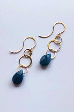 Melissa Joy Manning 14K Gold Blue Opal Single Drop Earrings