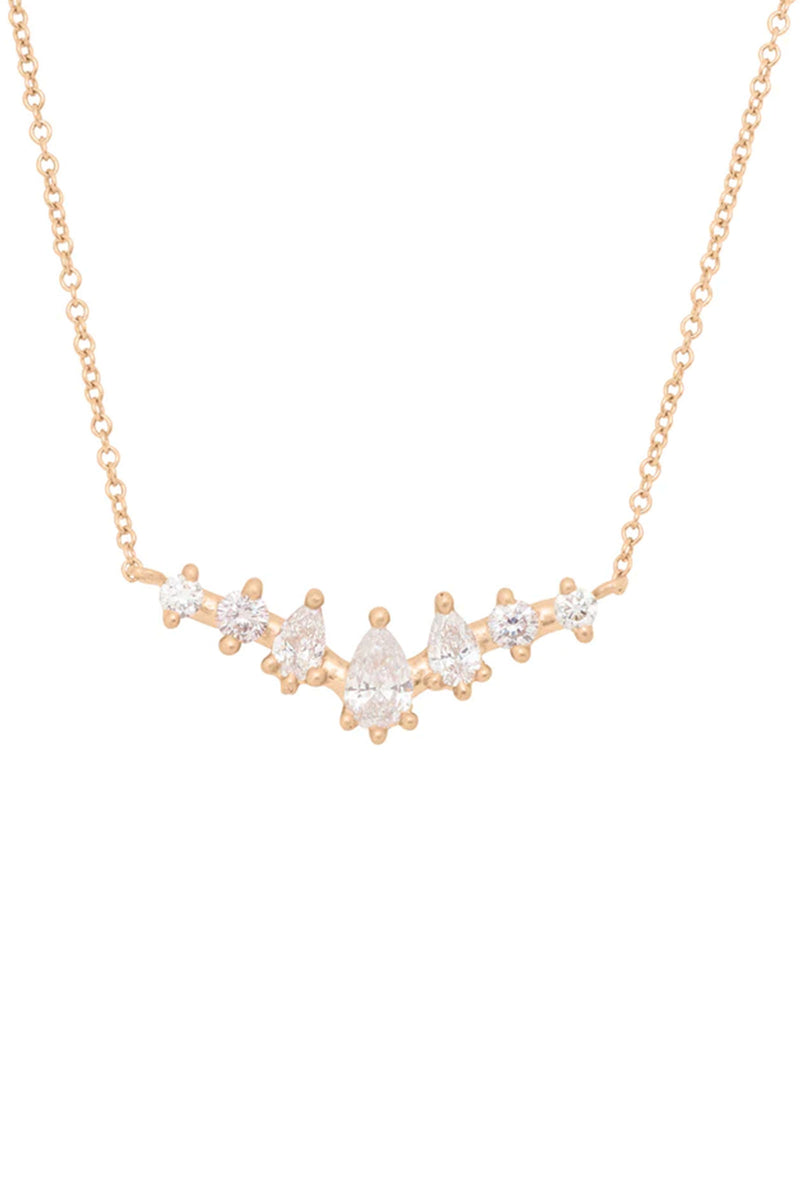 Valley Rose Astrea Pear Diamond Necklace