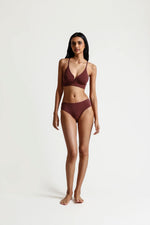 Skin Galia Hipster Organic Cotton Underwear in Walnut