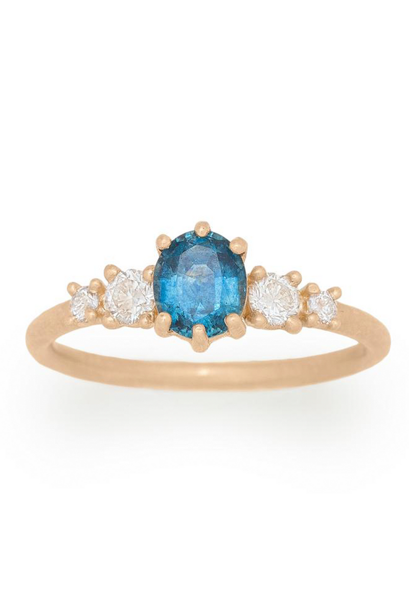 Valley Rose Sedna 14K Gold Montana Sapphire Diamond Ring