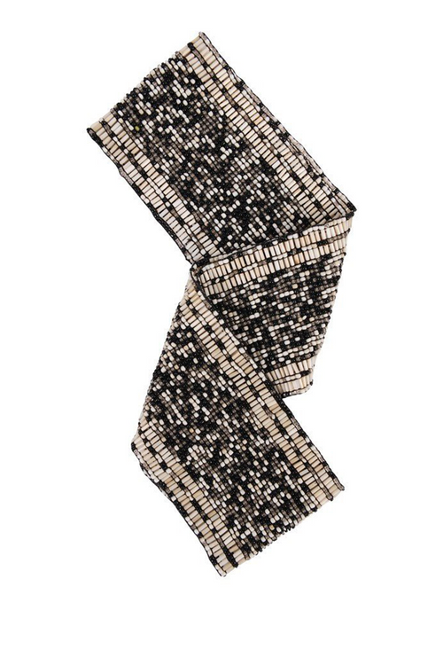 Cocobelle Elastic Belt in Ivory, Black, Silver Mix