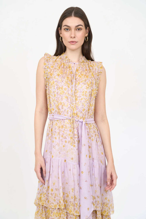 Christy Lynn Christian Dress in Falling Floral Mauve