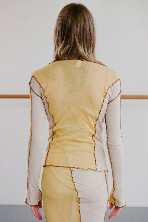 Base Range Sun Long sleeve Cotton Top in Sun Yellow