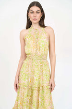 Christy Lynn Amanda Dress in Lime Leopard
