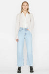 Frame Le High N Tight Wide Leg Crop Raw in Legacy Chew