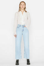 Frame Le High N Tight Wide Leg Crop Raw in Legacy Chew
