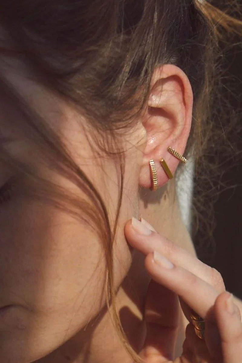 SOKO Meta 24K Plated Gold Bar Studs