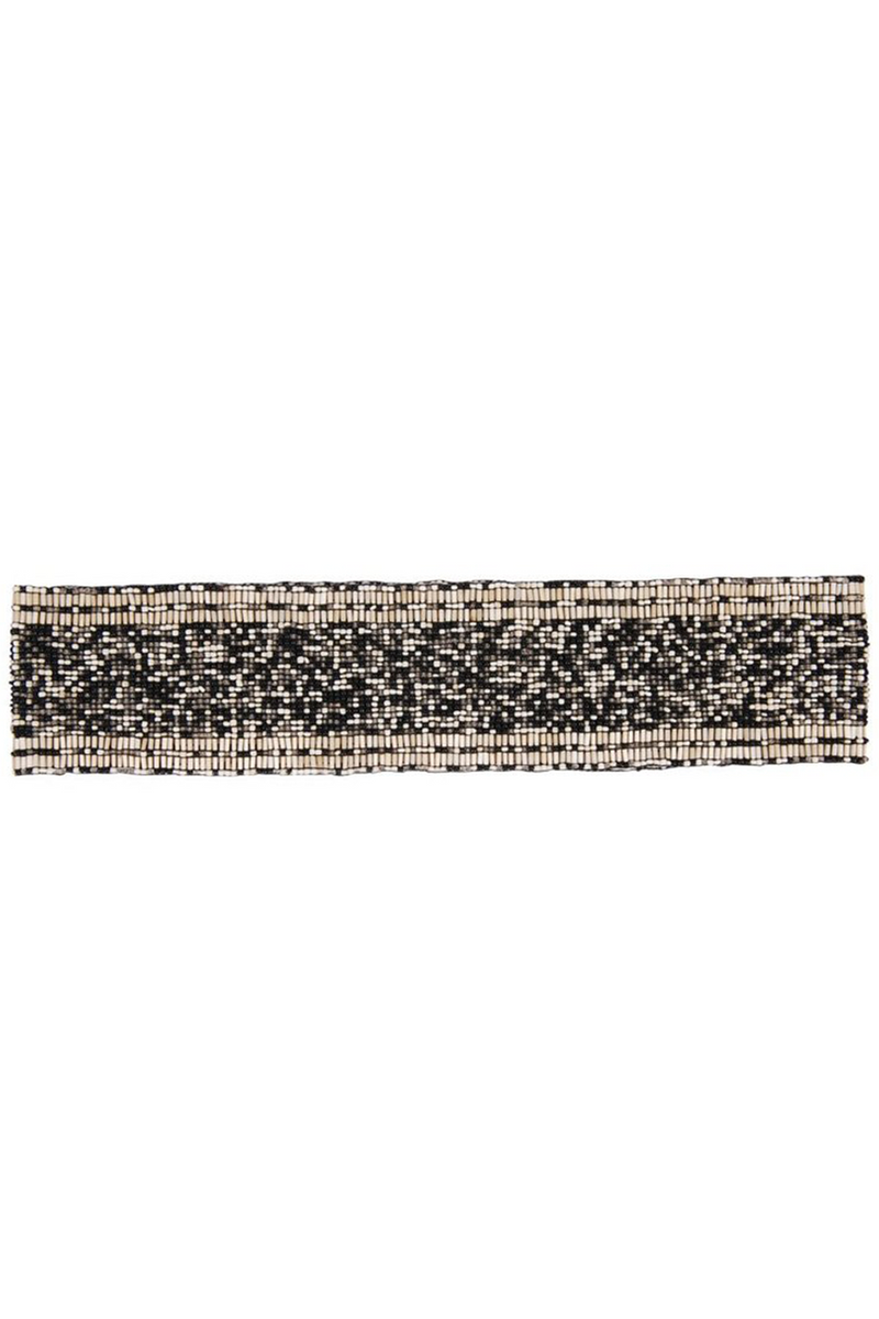 Cocobelle Elastic Belt in Ivory, Black, Silver Mix